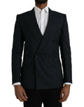 Dolce & Gabbana Black Striped SICILIA Double-Breasted Coat Blazer