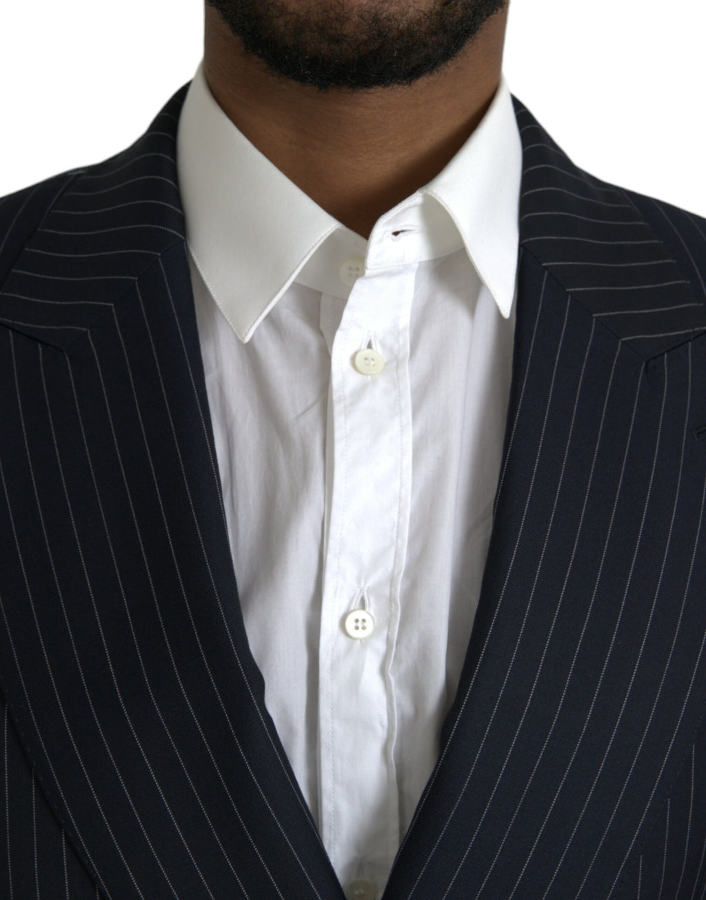 Dolce & Gabbana Black Striped SICILIA Double-Breasted Coat Blazer