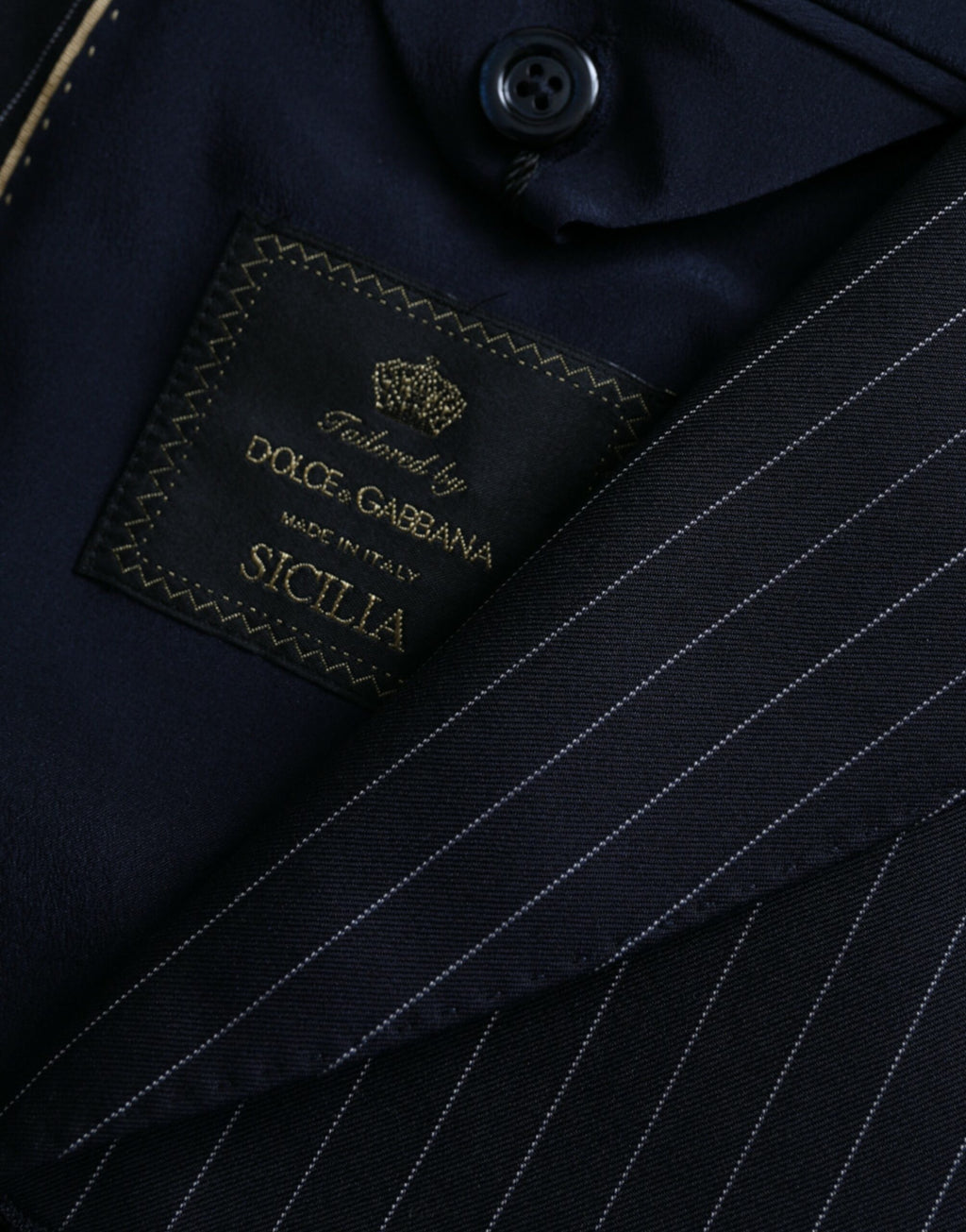 Dolce & Gabbana Black Striped SICILIA Double-Breasted Coat Blazer