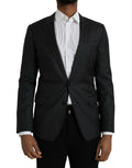 Dolce & Gabbana Black Striped MARTINI Single-Breasted Coat Blazer