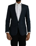 Dolce & Gabbana Blauer MARTINI Schal Einreihiger Blazer