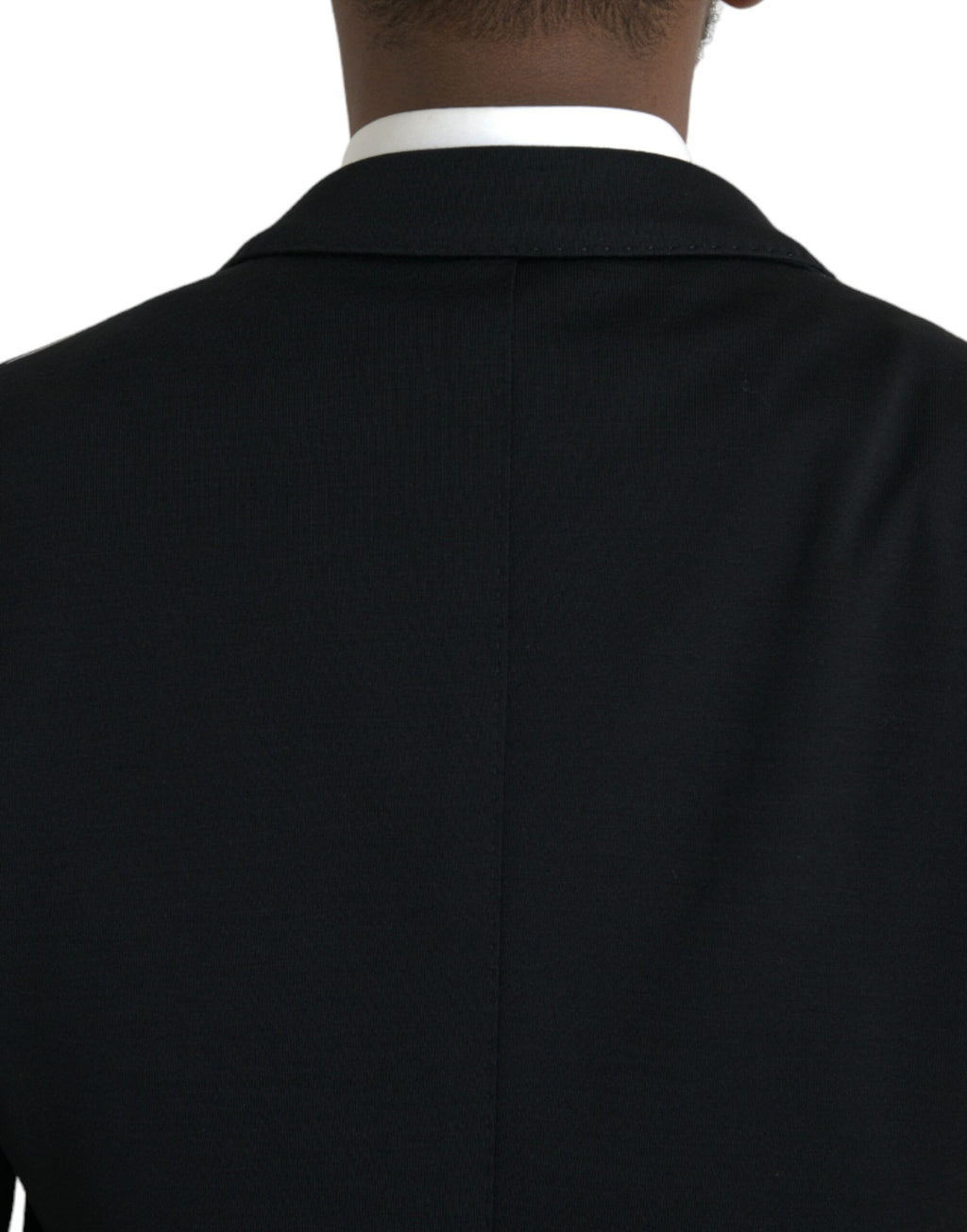 Dolce & Gabbana Schwarzer Wollmantel einreihig mit Kerbe Blazer