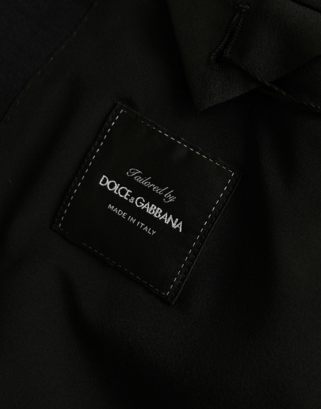 Dolce & Gabbana Schwarzer Wollmantel einreihig mit Kerbe Blazer