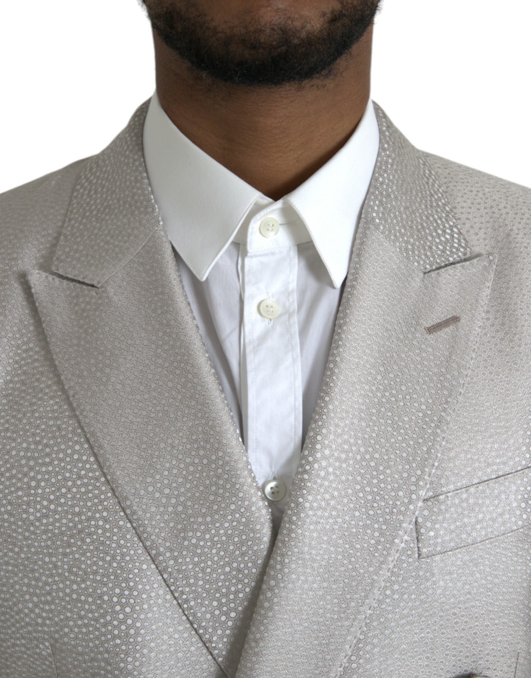 Dolce & Gabbana Off White MARTINI Double-Breasted Coat Blazer