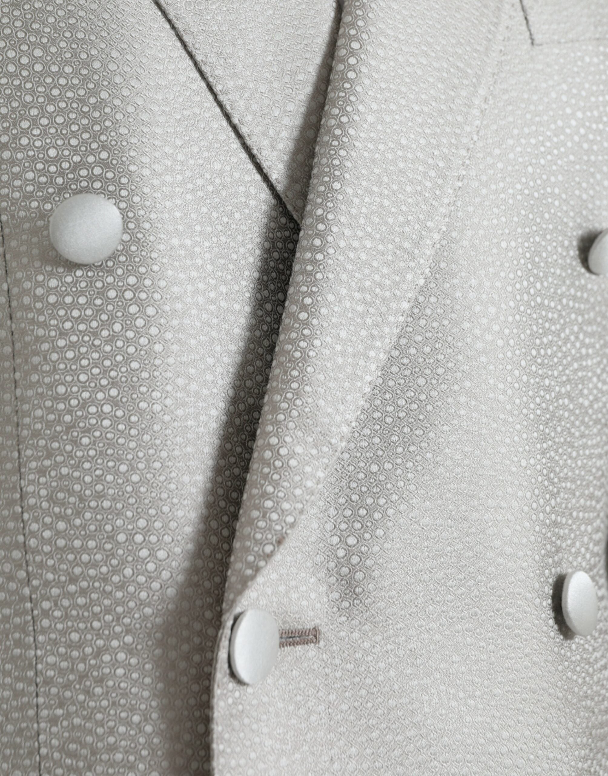 Dolce & Gabbana Off White MARTINI Double-Breasted Coat Blazer