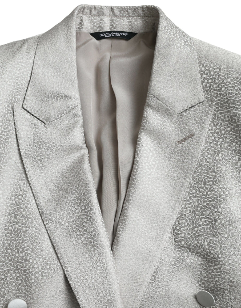 Dolce & Gabbana Off White MARTINI Double-Breasted Coat Blazer
