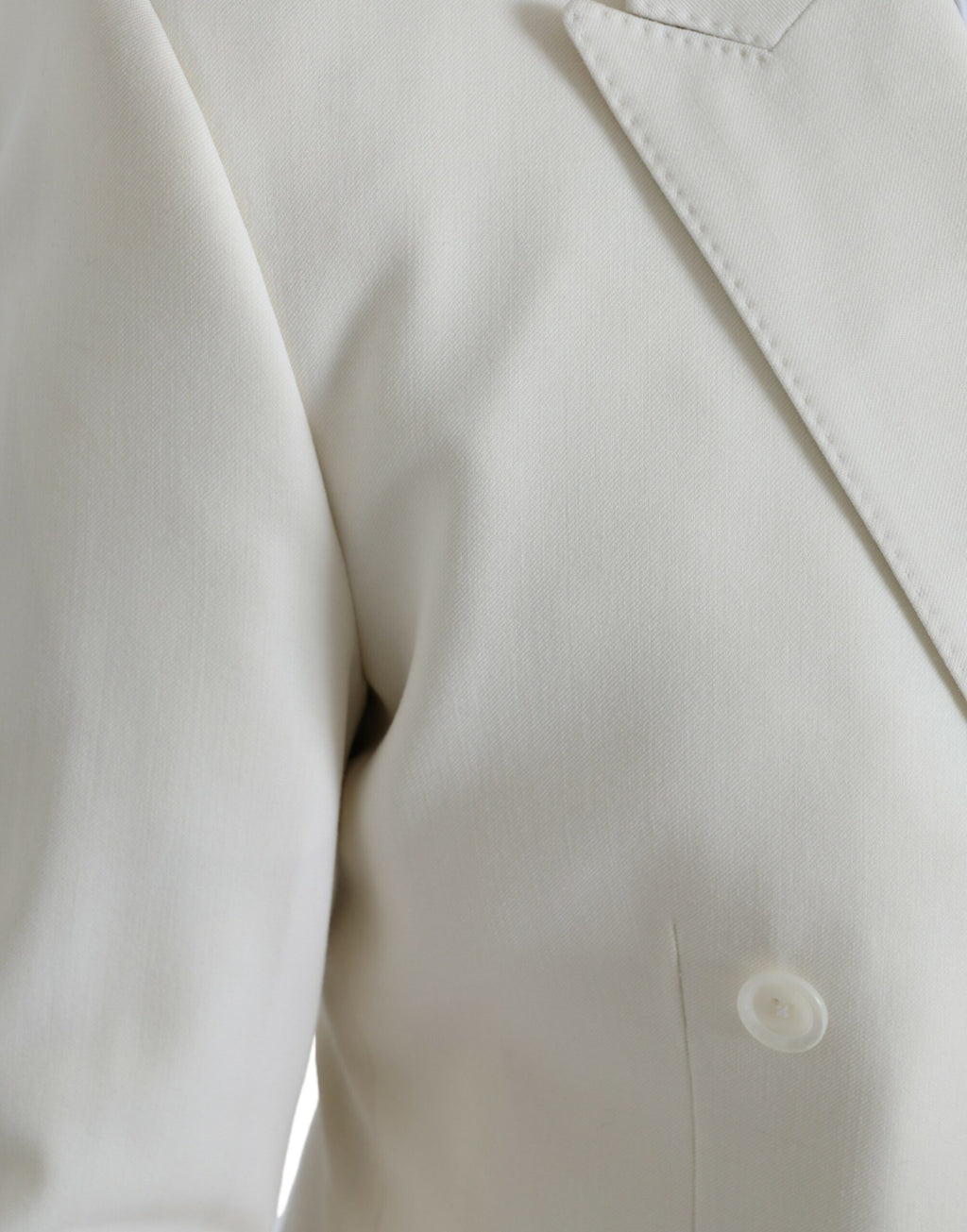 Dolce & Gabbana White Wool Blazer MARTINI Double-breasted