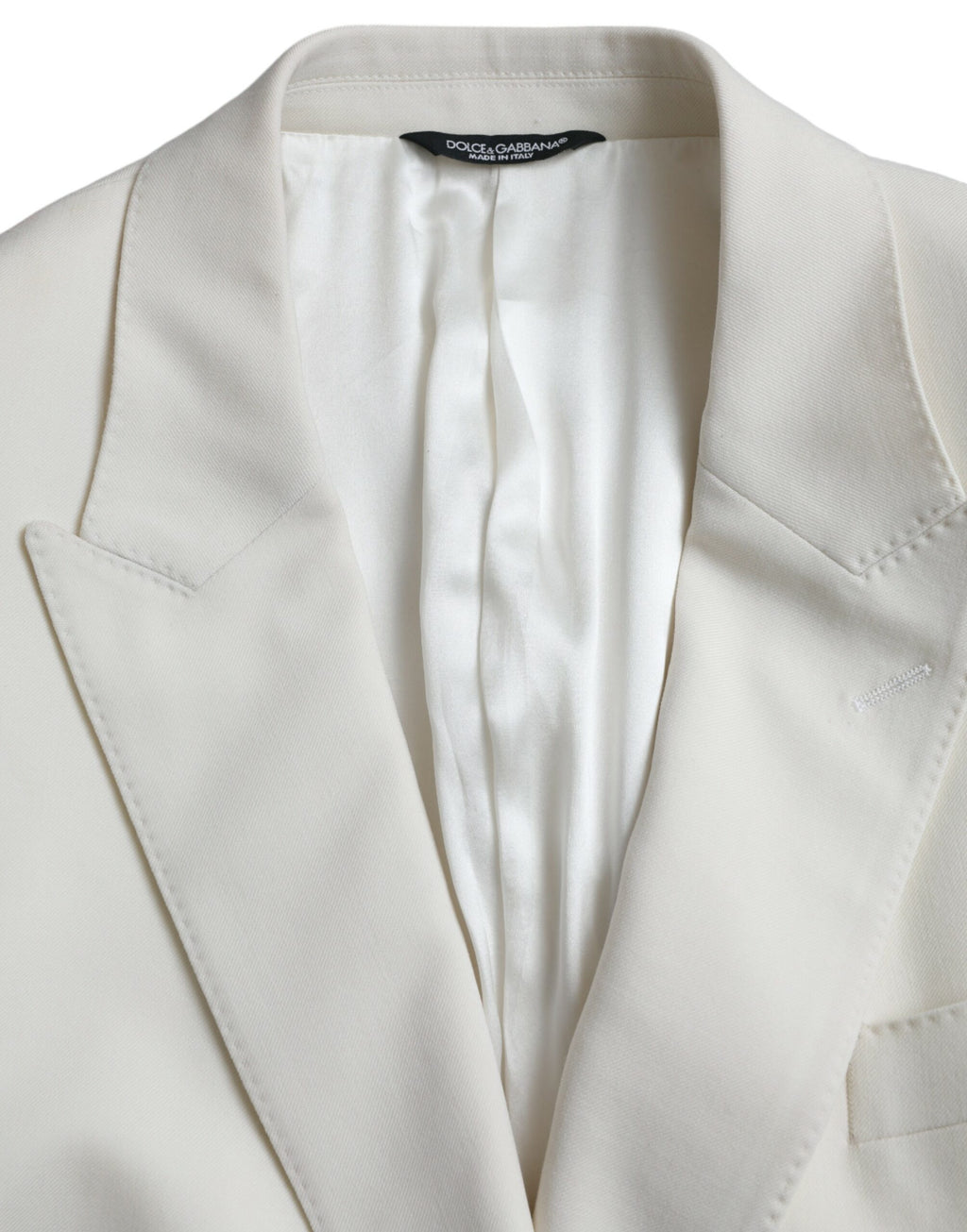 Dolce & Gabbana White Wool Blazer MARTINI Double-breasted