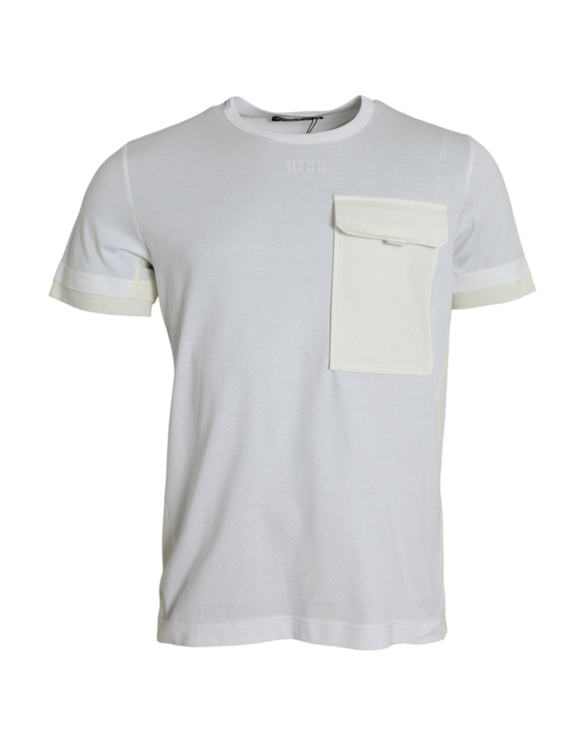 Dolce & Gabbana White Cotton Pocket Short Sleeve T-Shirt