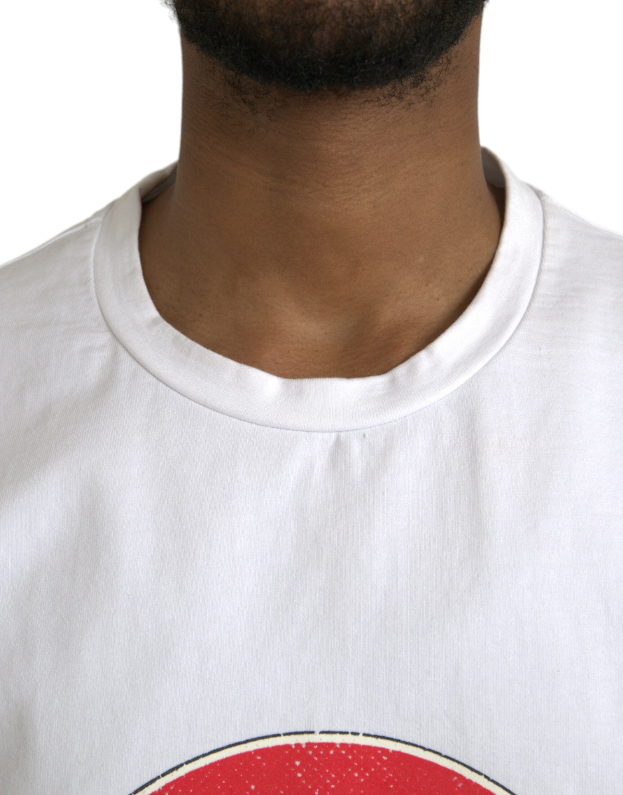 Dolce & Gabbana White Amor Heart Cotton Crewneck Short-Sleeve T-Shirt