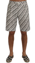 Dolce & Gabbana Weiß Schwarz Gestreifte Freizeitshorts
