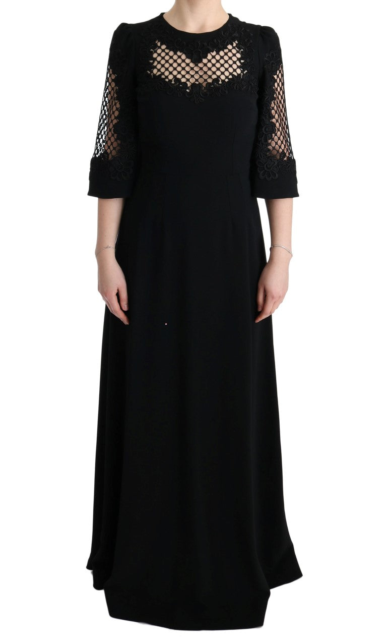 Dolce & Gabbana Black Long Stretch Shift Maxi Dress