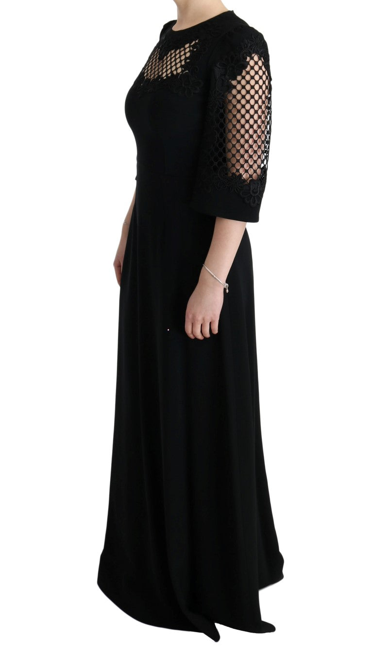 Dolce & Gabbana Black Long Stretch Shift Maxi Dress