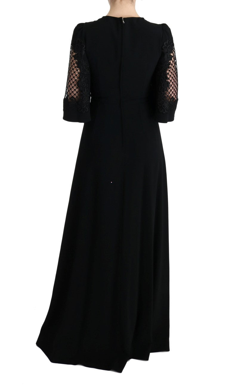 Dolce & Gabbana Black Long Stretch Shift Maxi Dress