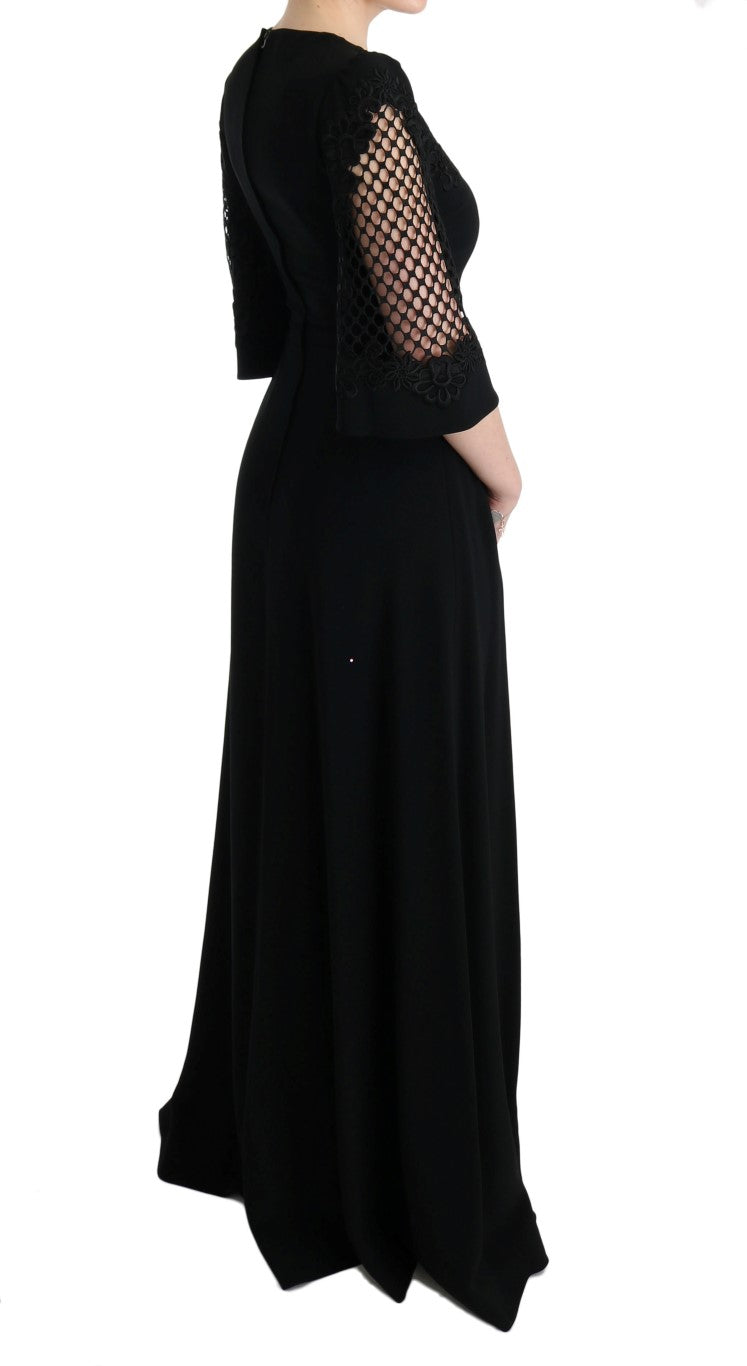 Dolce & Gabbana Black Long Stretch Shift Maxi Dress