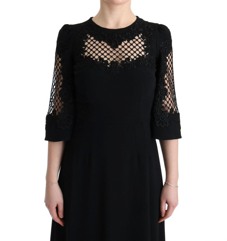 Dolce & Gabbana Black Long Stretch Shift Maxi Dress