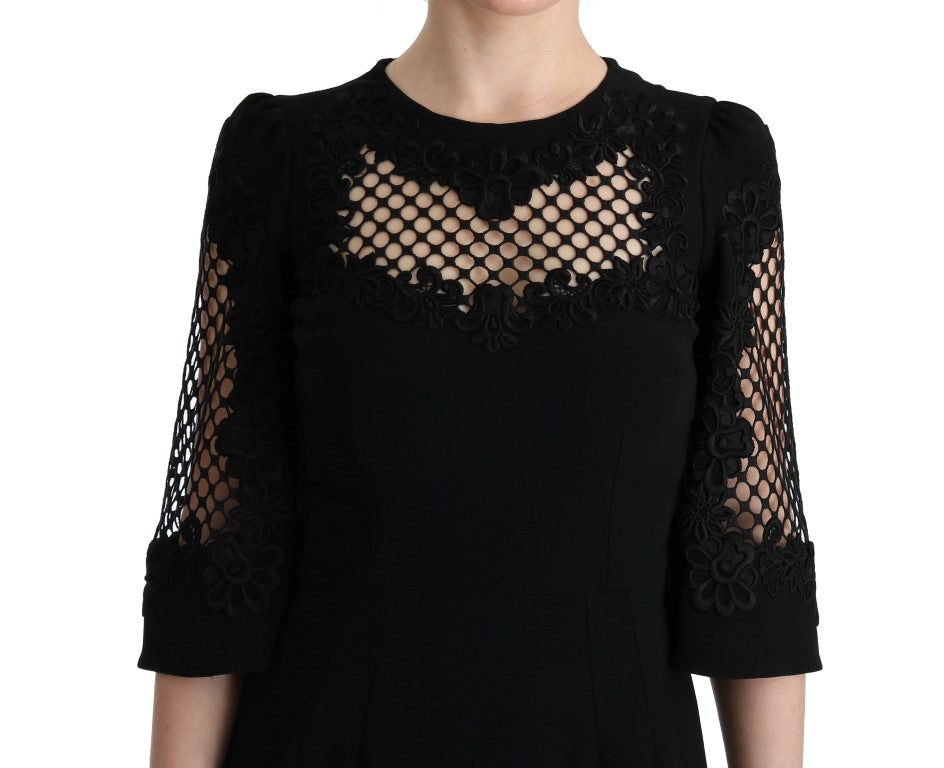 Dolce & Gabbana Black Long Stretch Shift Maxi Dress