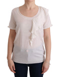 MARGHI LO' Weißes Oberteil aus 100% Lana-Wolle Bluse T-shirt