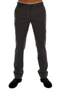 Dolce & Gabbana Graue gestreifte formelle Hose aus Wolle