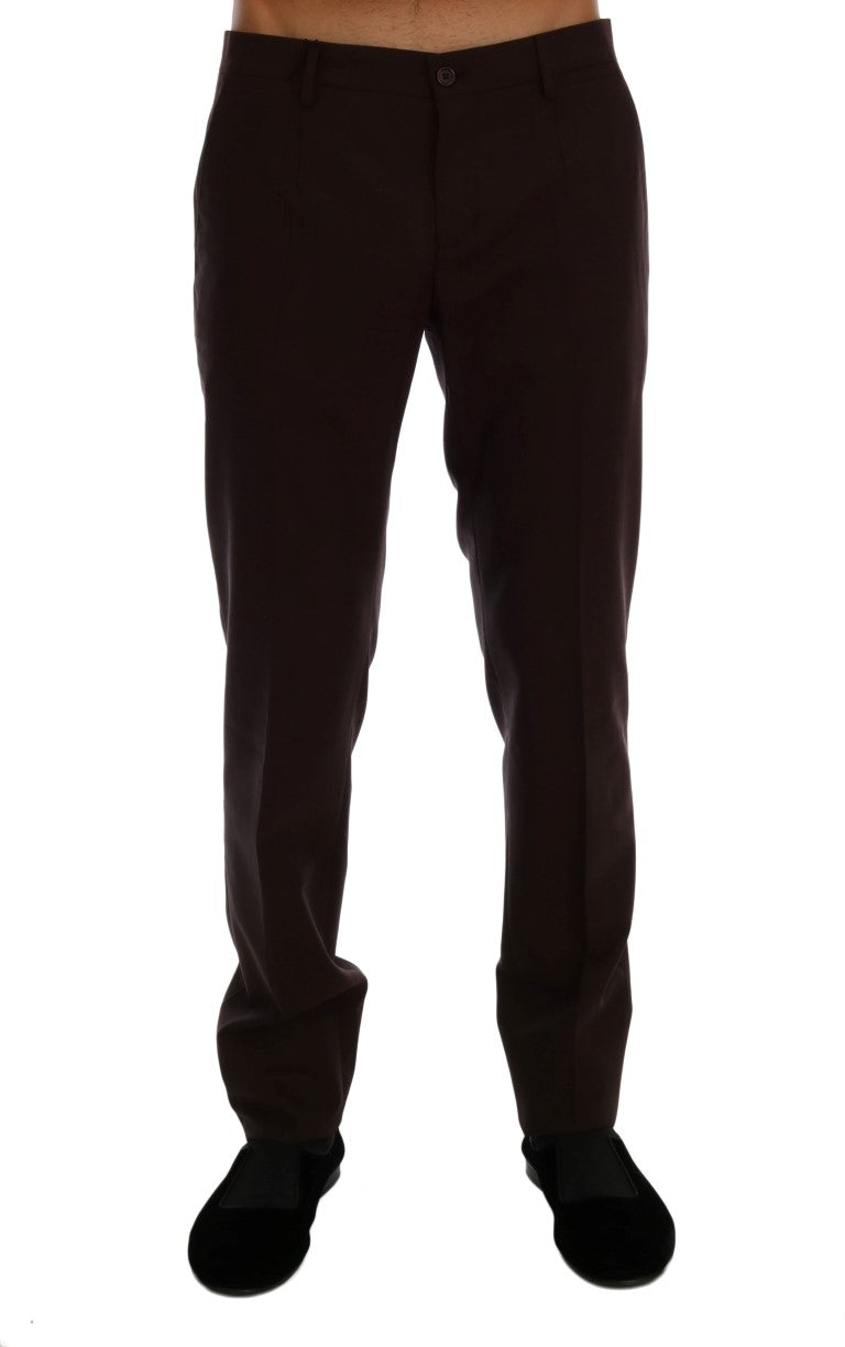 Dolce & Gabbana Lila Wolle Stretch Formal Hose