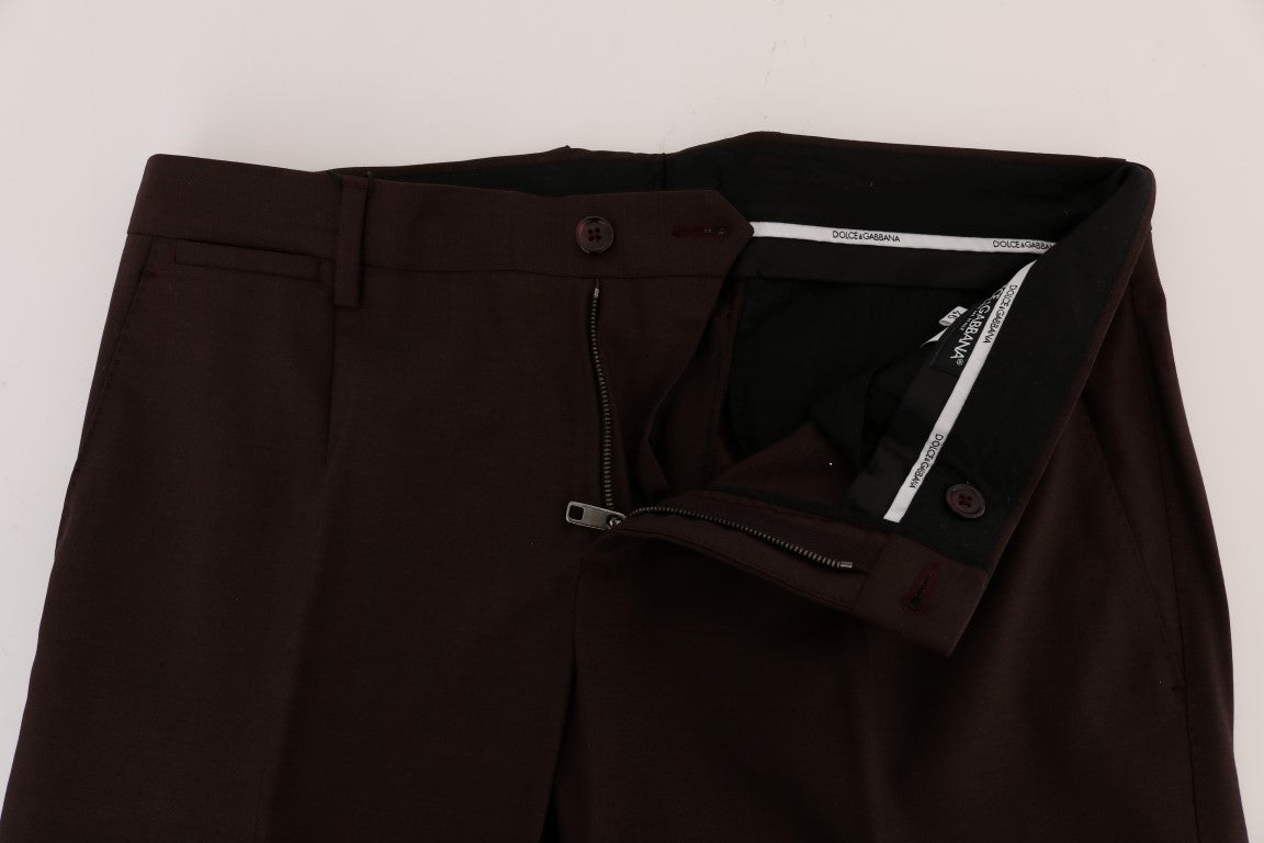 Dolce & Gabbana Lila Wolle Stretch Formal Hose