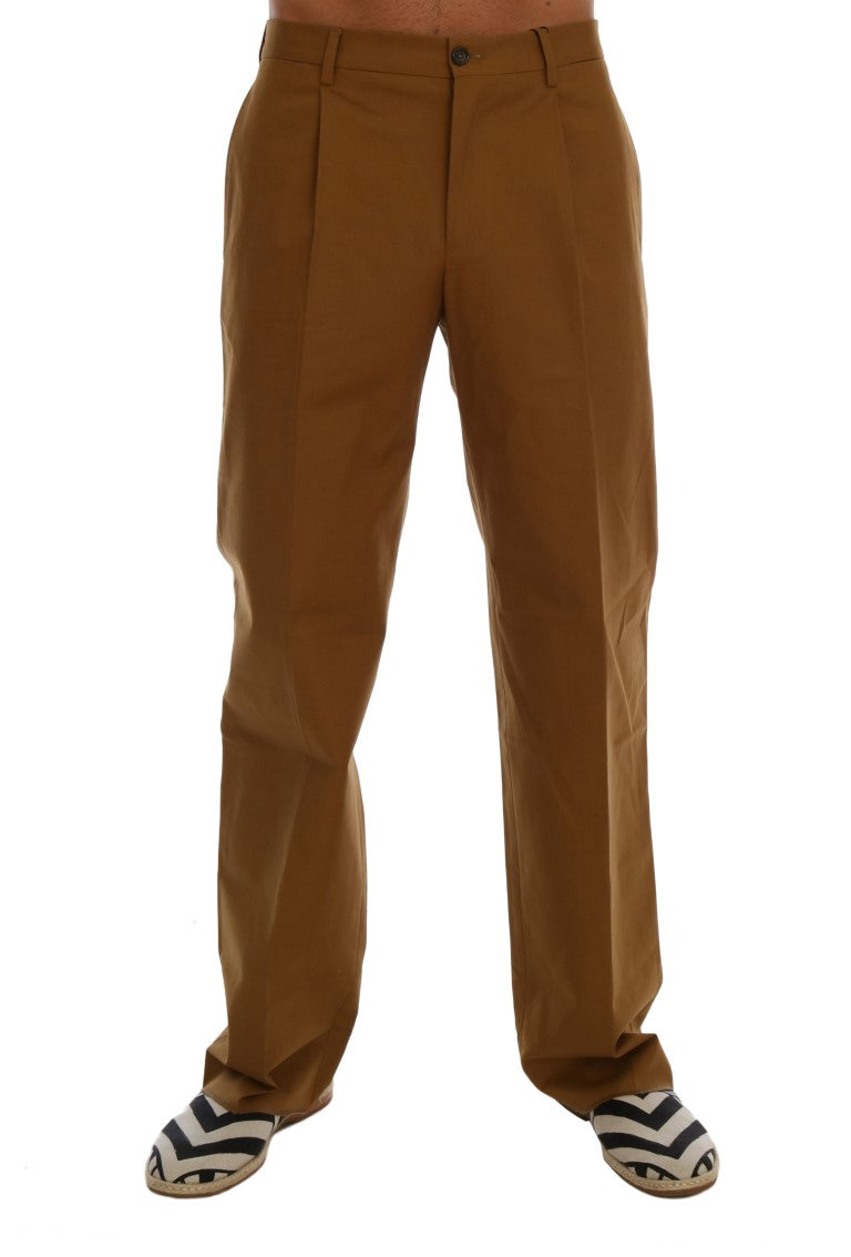 Dolce & Gabbana Braune Stretch-Baumwollhosen
