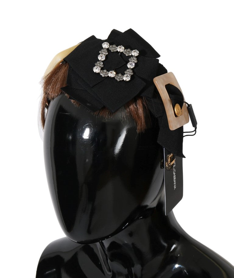 Dolce & Gabbana Klarer Kristall Braunes Haarstirnband