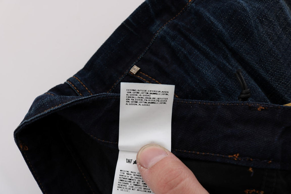 Costume National Blaue Denim-Jeans aus Baumwolle mit normaler Passform