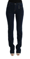 Costume National Blue Cotton Bootcut Flare Jeans