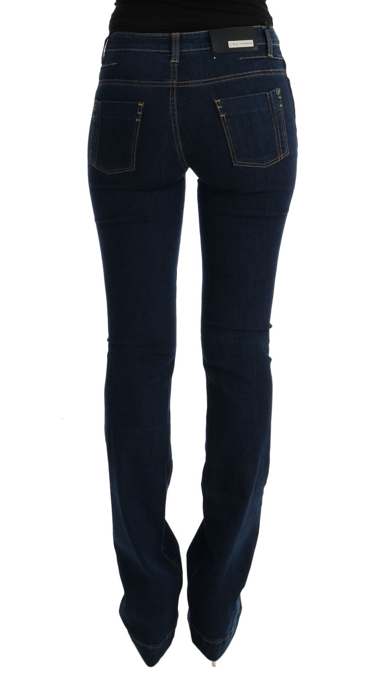Costume National Blue Cotton Bootcut Flare Jeans