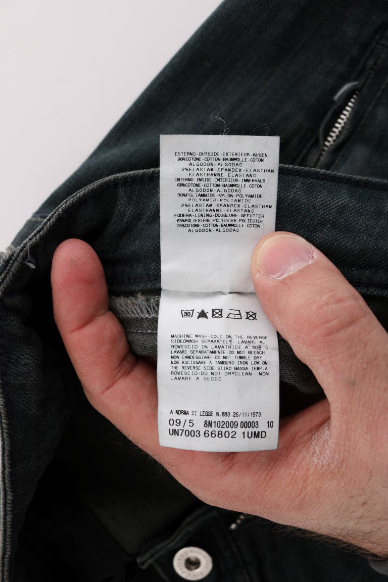 Costume National Grey Superslim Cotton Denim Jeans