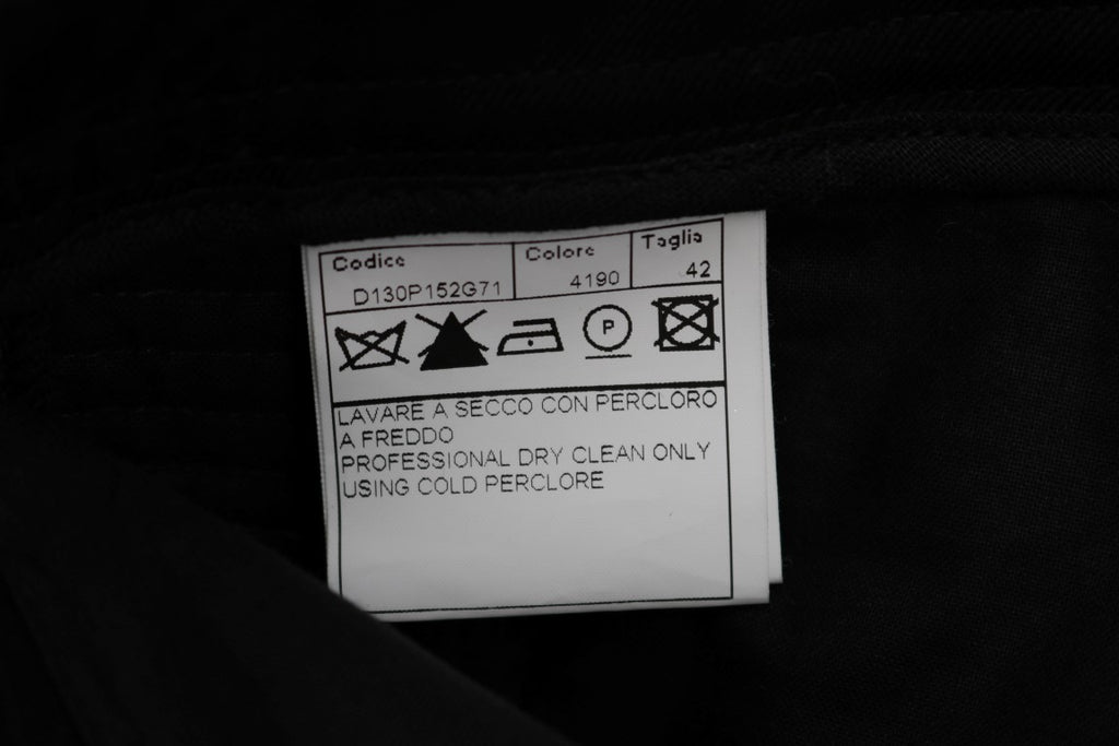 Ermanno Scervino Black Slim Fit Cotton Casual Trousers