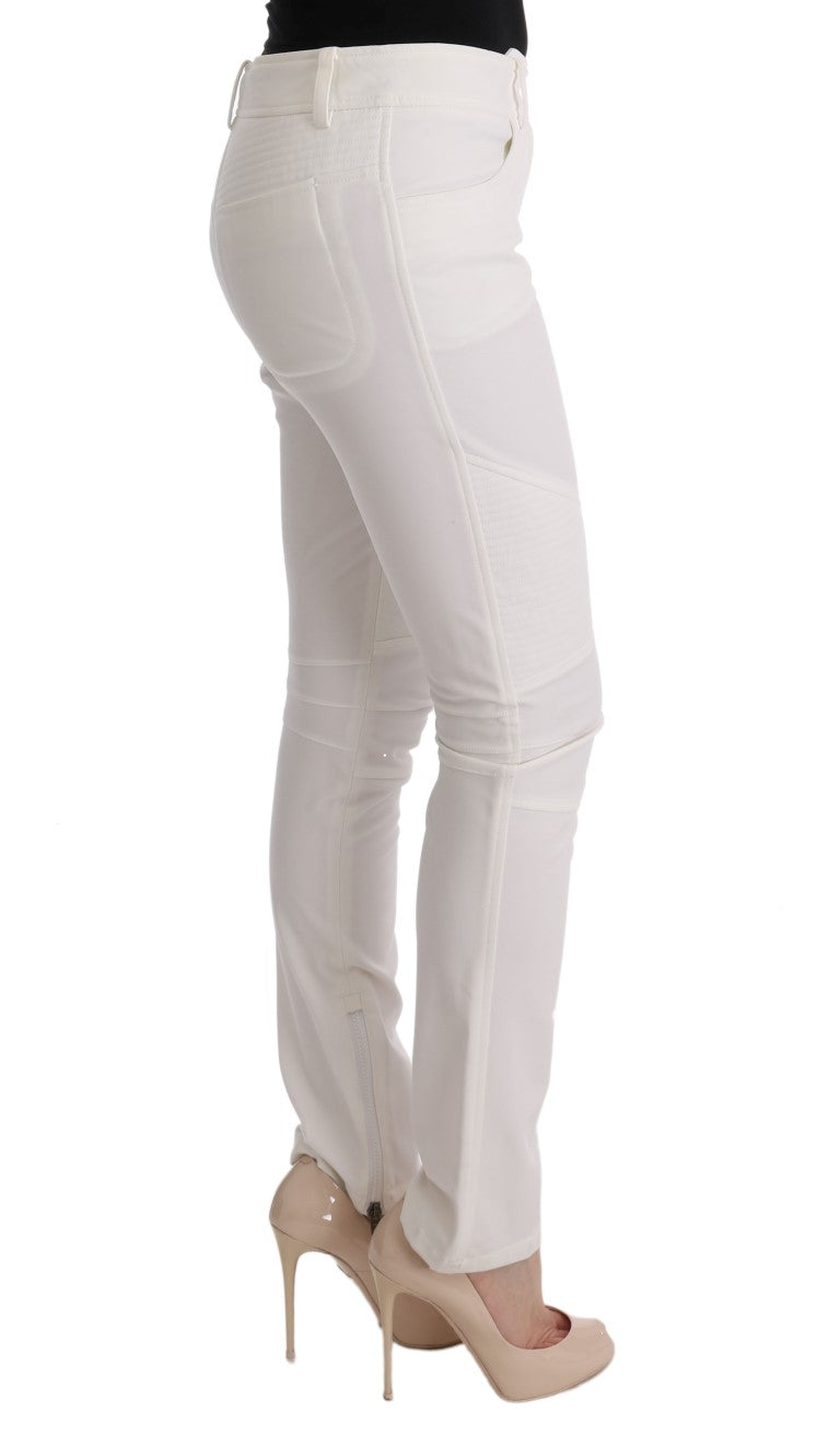 Ermanno Scervino Weiße Baumwolle Slim Fit Freizeithosen