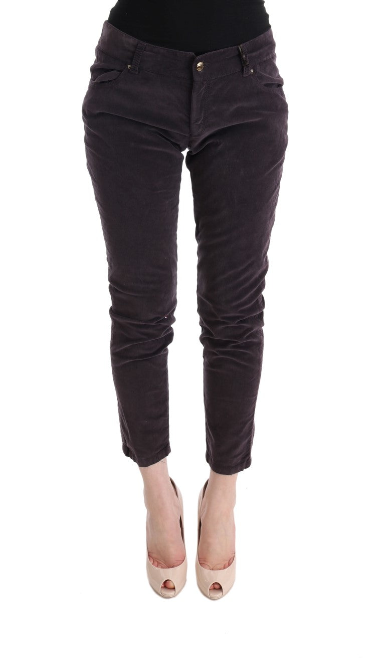 Ermanno Scervino Braun Baumwolle Cropped Casual Hose