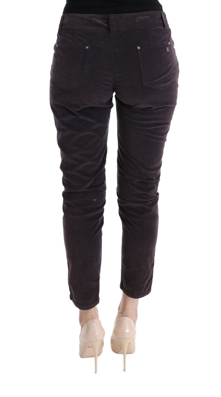 Ermanno Scervino Braun Baumwolle Cropped Casual Hose