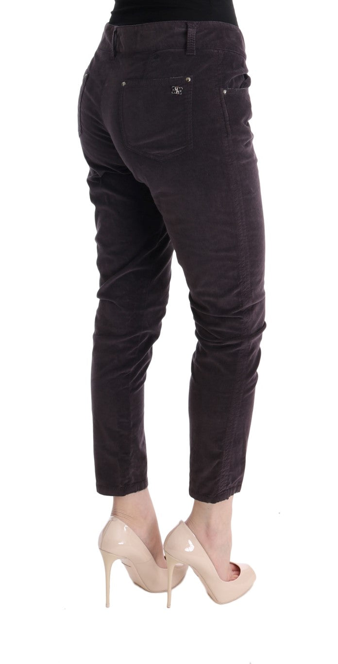 Ermanno Scervino Braun Baumwolle Cropped Casual Hose