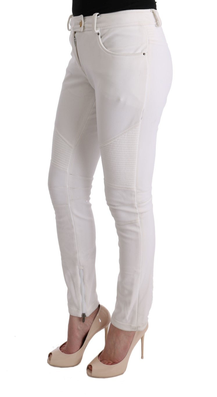 Ermanno Scervino Weiße Baumwolle Slim Fit Freizeithosen