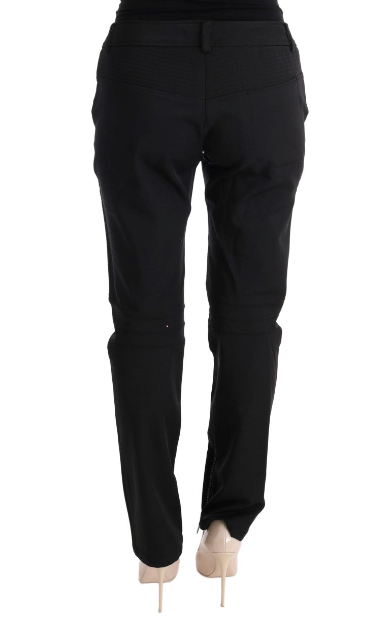Ermanno Scervino Black Slim Fit Cotton Casual Trousers
