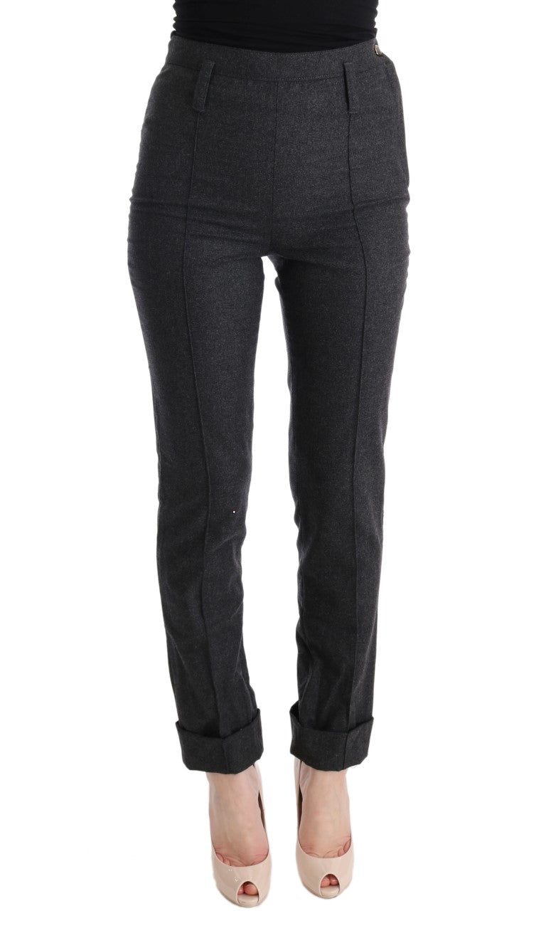 Ermanno Scervino Grey Virgin Wool Skinny Casual Trousers