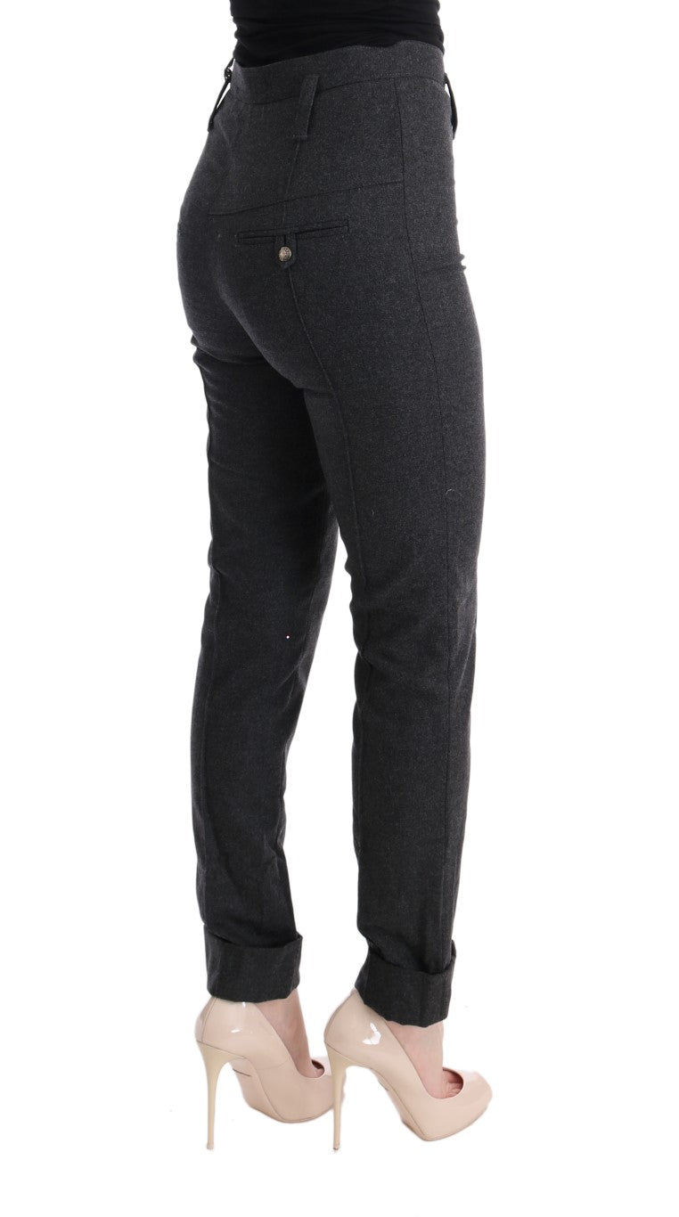 Ermanno Scervino Grey Virgin Wool Skinny Casual Trousers