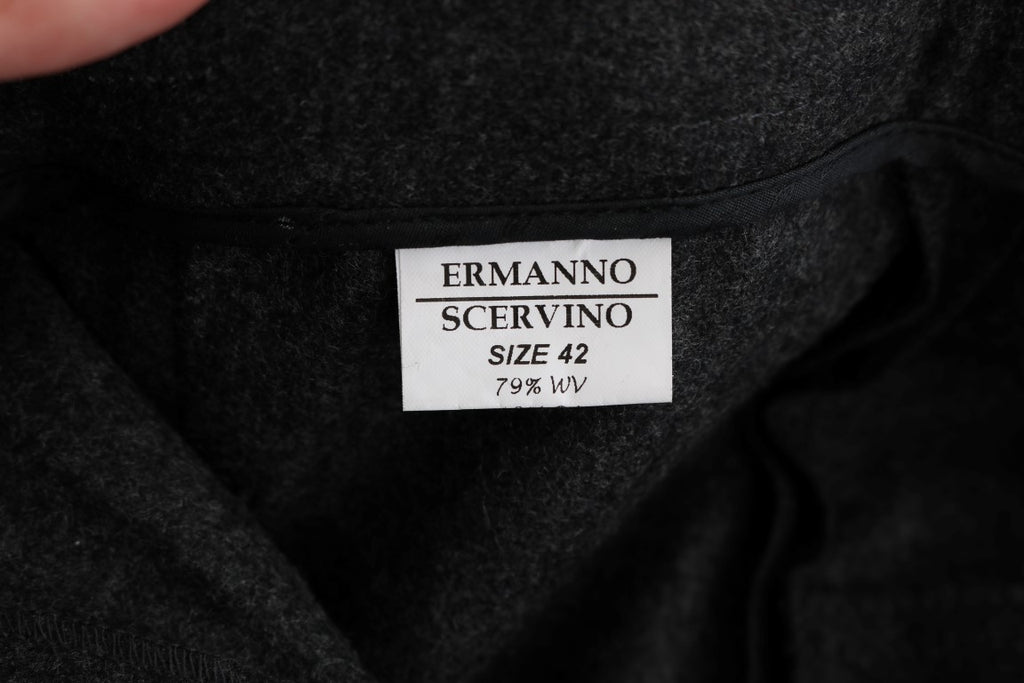 Ermanno Scervino Grey Virgin Wool Skinny Casual Trousers