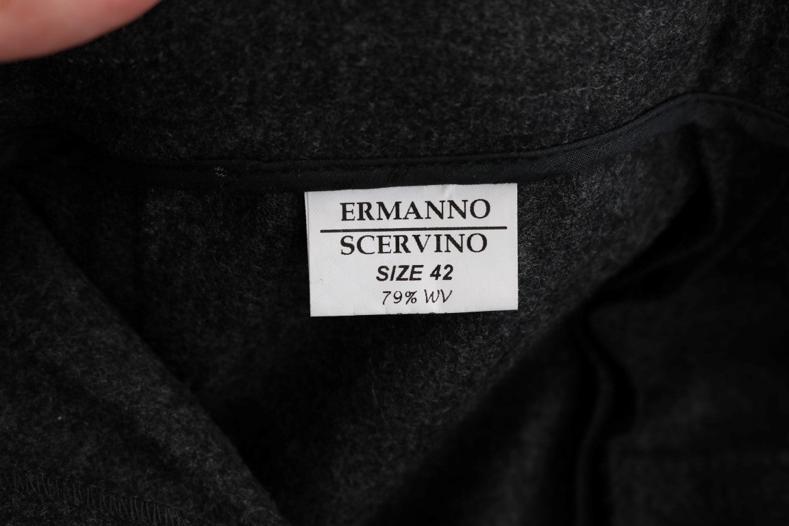 Ermanno Scervino Grey Virgin Wool Skinny Casual Trousers