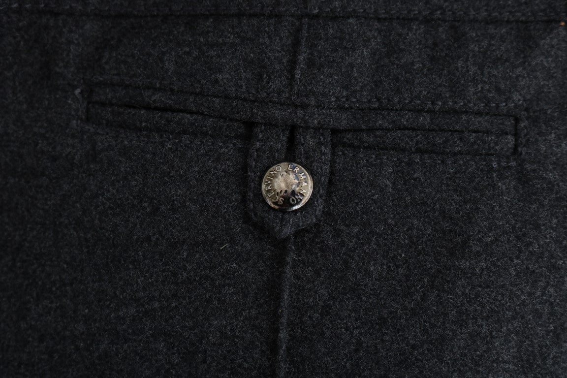 Ermanno Scervino Grey Virgin Wool Skinny Casual Trousers