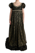Dolce & Gabbana Black and Yellow Crystal Lace Shift Dress