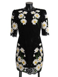 Dolce & Gabbana Black Floral Guipure Lace Sicily Dress