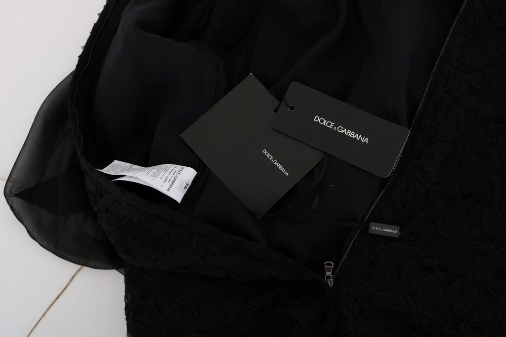 Dolce & Gabbana Rotes Herz-Shiftkleid mit schwarzer Spitze