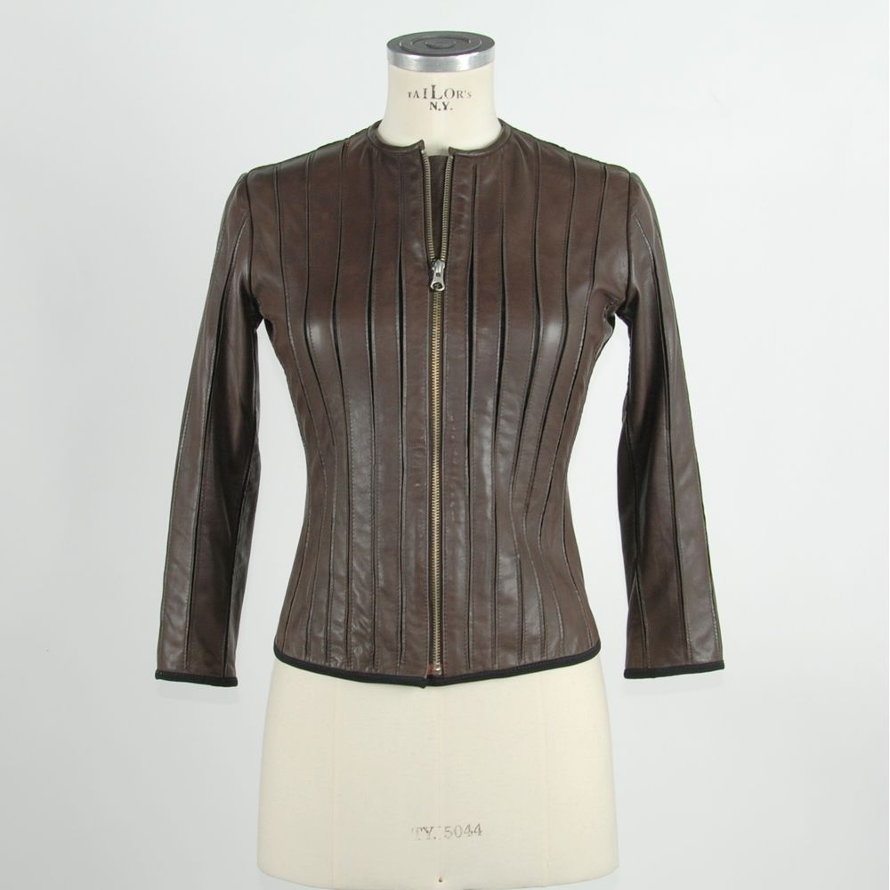 Emilio Romanelli Braune Leder Damenjacke