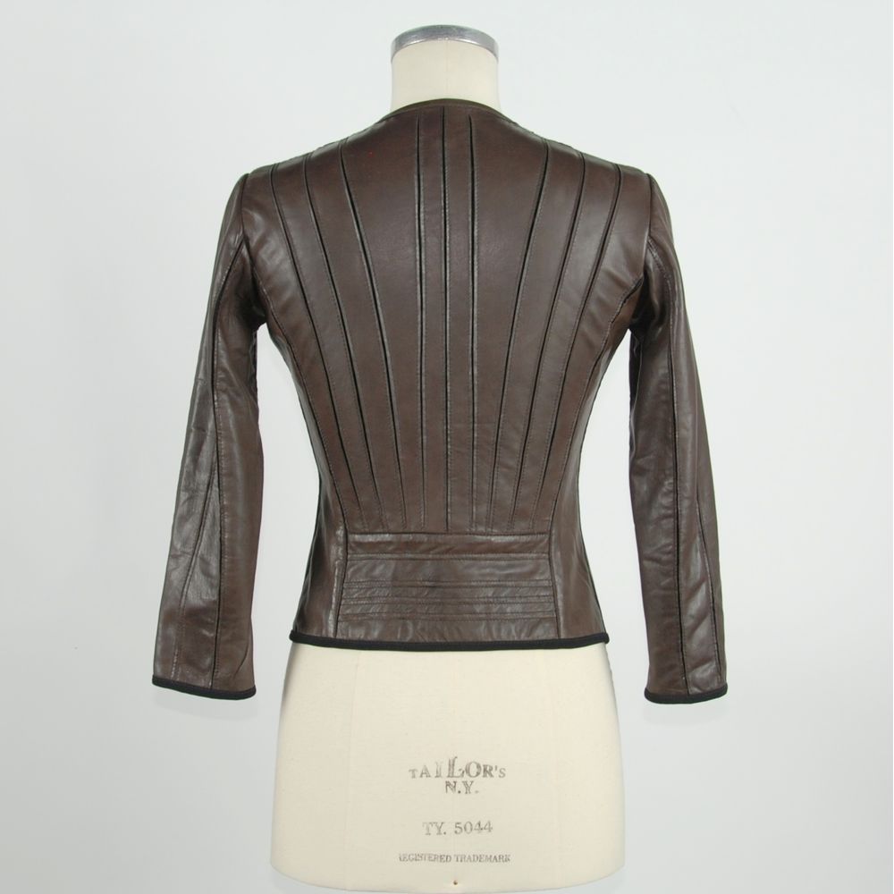 Emilio Romanelli Braune Leder Damenjacke