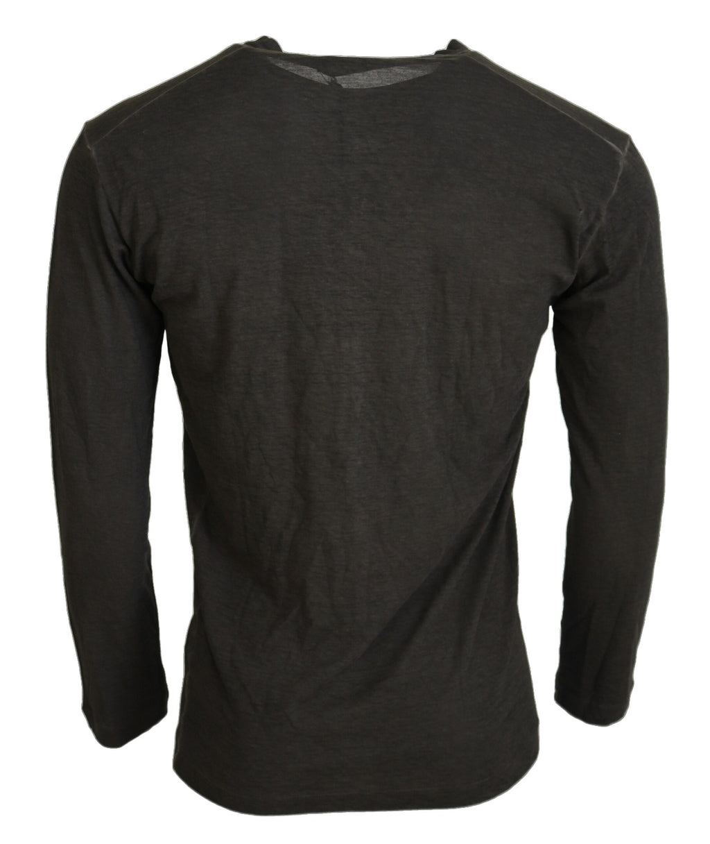 Dsquared² Gray Cotton-Linen Long-Sleeve Sweater