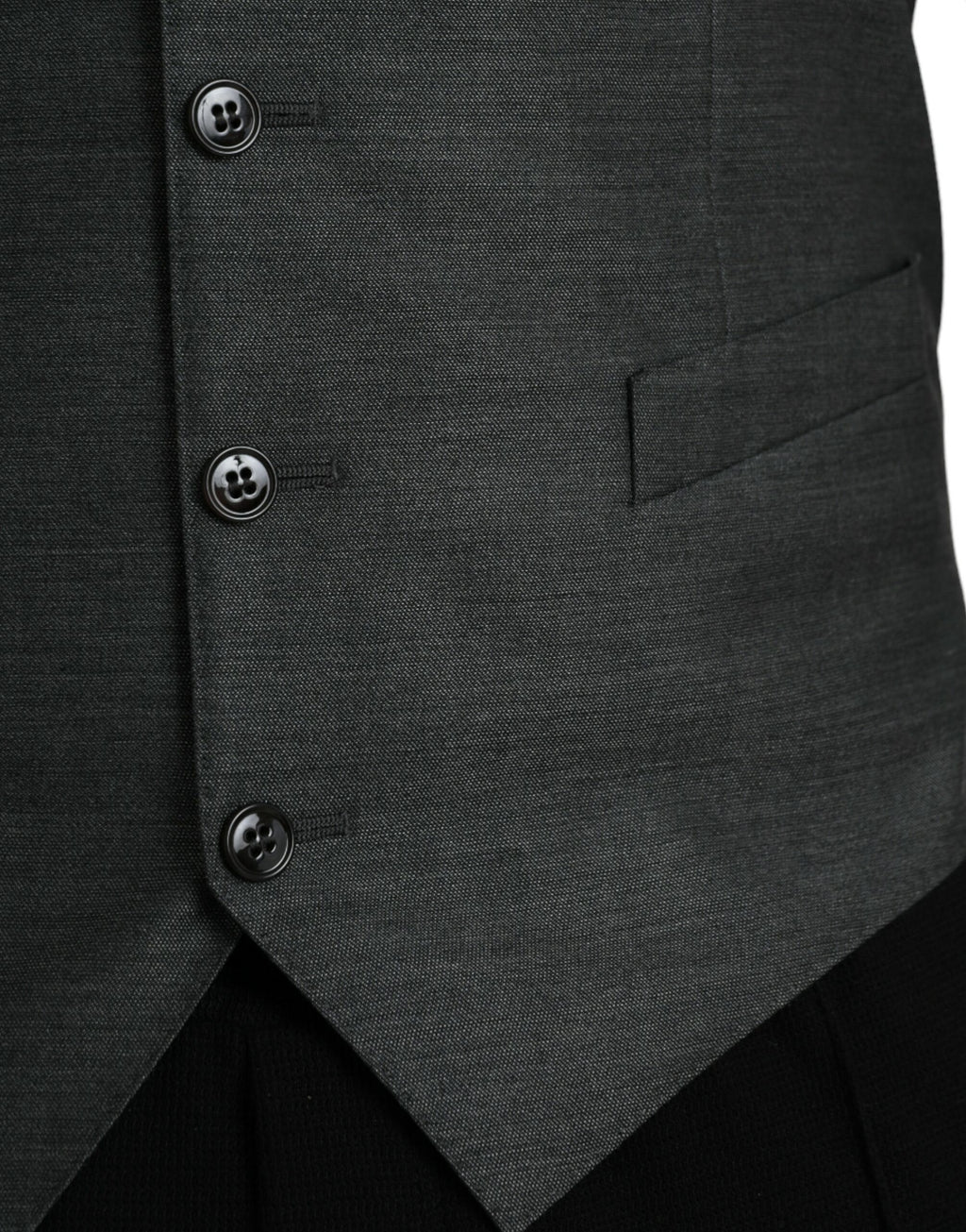 Dolce & Gabbana Grey Wool Formal Dress Vest Waistcoat